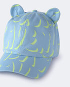 Toddler Baseball Hat with Ears in Abstract Print - Blue, image 6 of 6 slides