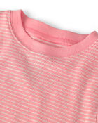 Girls 2-Piece Organic Cotton Ribbed Pyjama Set in Stripes, image 2 of 4 slides