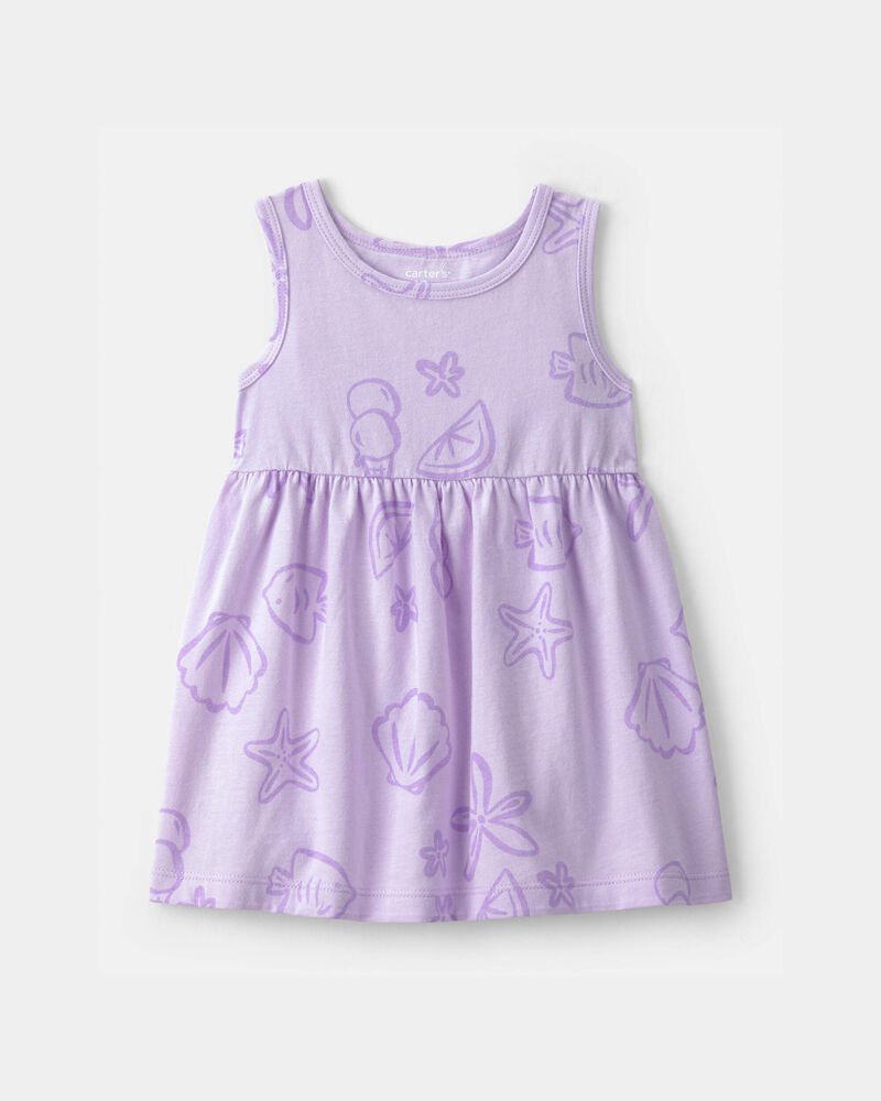 Baby Girl Sea Animal Sleeveless Dress - Purple, image 1 of 4 slides