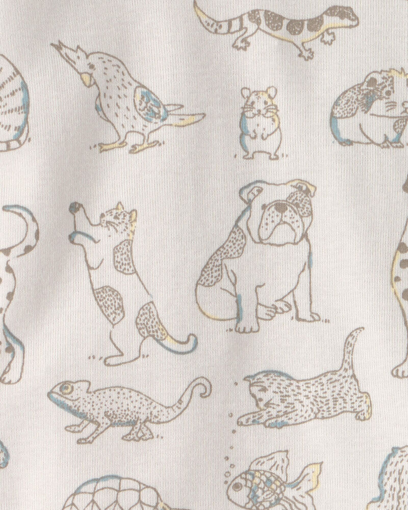 Baby 2-Piece Organic Cotton Ribbed Pajama Set in Pet Print, image 3 of 4 slides