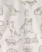 Baby 2-Piece Organic Cotton Ribbed Pajama Set in Pet Print, image 3 of 4 slides
