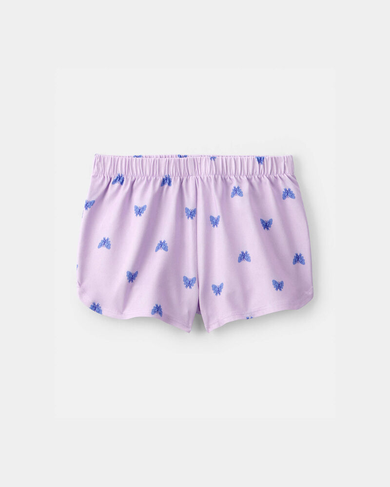 Toddler Girl Butterfly Short-Sleeve Loose Fit 2-Piece Pajama Set - Purple, image 2 of 5 slides