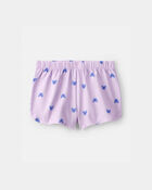 Toddler Girl Butterfly Short-Sleeve Loose Fit 2-Piece Pajama Set - Purple, image 2 of 5 slides