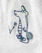 Baby Boy Alligator Polo Shirt - Blue/Grey, image 2 of 3 slides