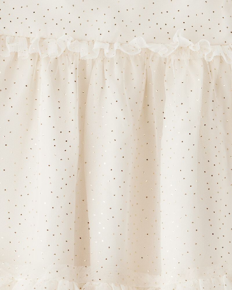 Toddler Girl Tulle Dress - Cream, image 4 of 5 slides