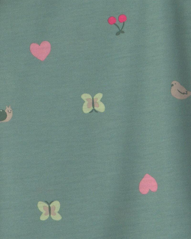 Girls 2-Pack Butterfly Night Gowns - Pink/Green, image 3 of 4 slides
