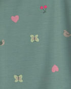 Girls 2-Pack Butterfly Night Gowns - Pink/Green, image 3 of 4 slides