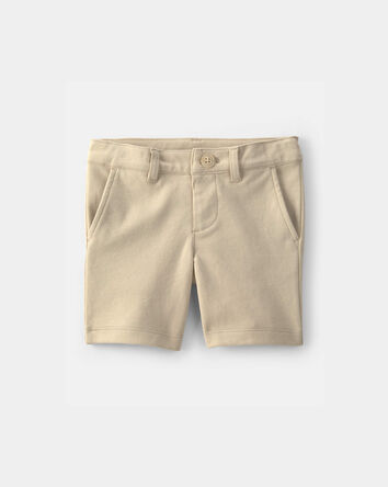 Toddler Girl Uniform Ponte Knit Shorts - Khaki, 