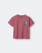Toddler 'Hold My Juice Box' Short-Sleeve Relaxed Graphic Tee - Burgundy, image 2 of 6 slides