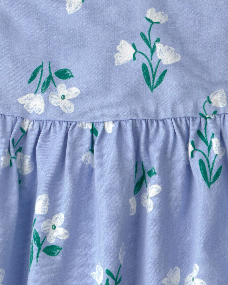 Baby Girl Sleeveless Floral Dress - Blue, image 4 of 6 slides