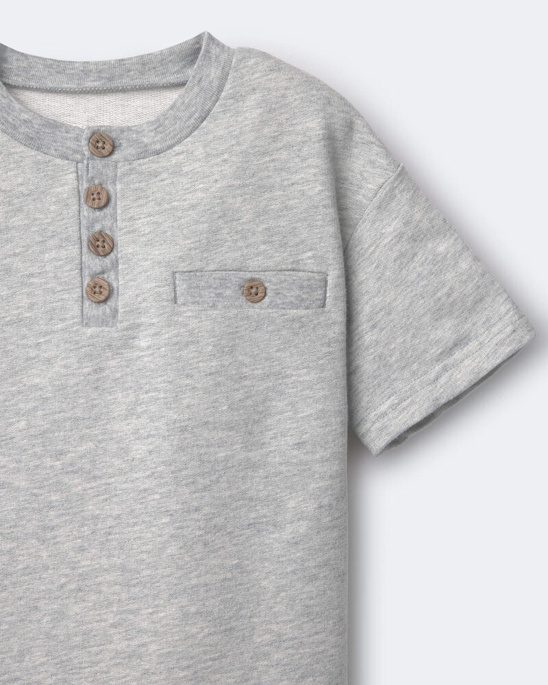 Toddler Boy Button-Front Tee - Grey, image 4 of 6 slides