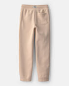 Boys Fleece Drawstring Knit Joggers - Tan, image 2 of 4 slides