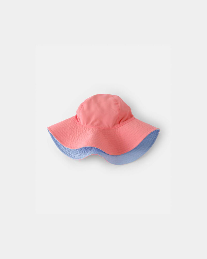Toddler Girl Reversible Swim Hat - Coral/Blue, image 1 of 4 slides