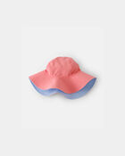 Toddler Girl Reversible Swim Hat - Coral/Blue, image 1 of 4 slides