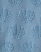Baby Girl 2-Piece Terry Top & Short Set Made with Organic Cotton in Blue Seashells, image 4 of 5 slides