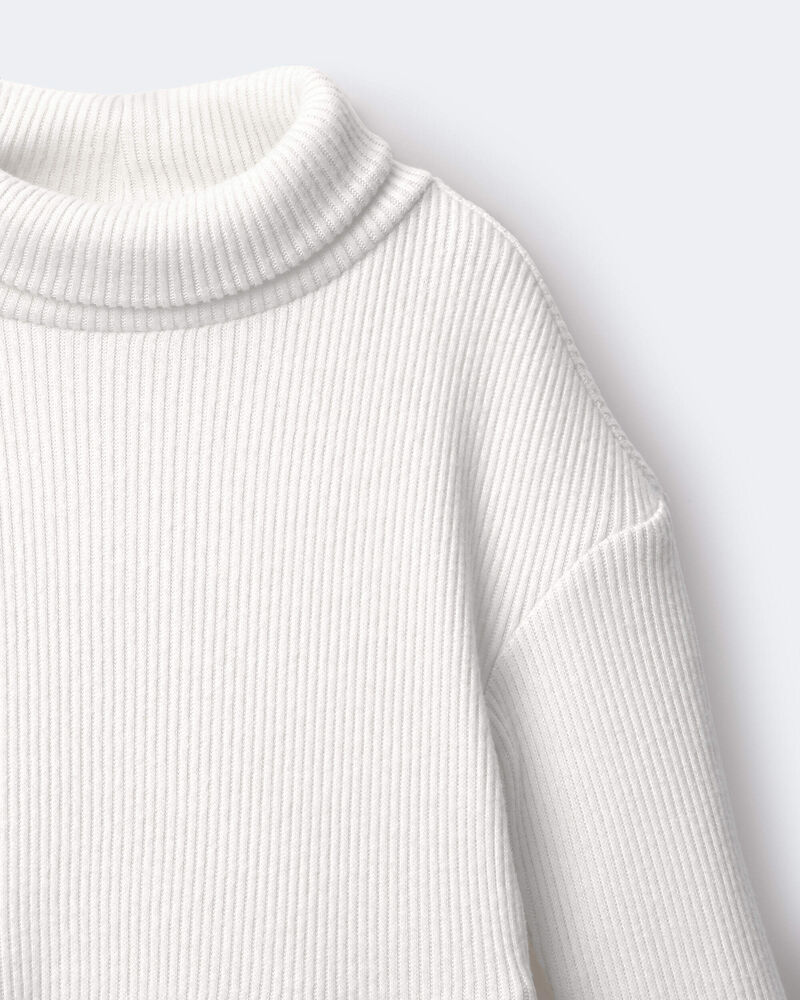 Toddler Girl Turtleneck Sweater Dress - Cream, image 6 of 6 slides