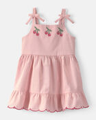Toddler Girl Cherry Sleeveless Dress - Pink, image 1 of 4 slides