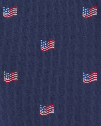 Baby American Flag Sleeveless Romper - Navy Blue, 