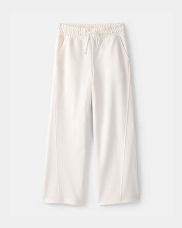 Girls French Terry Wide-Leg Pants - Cream, 