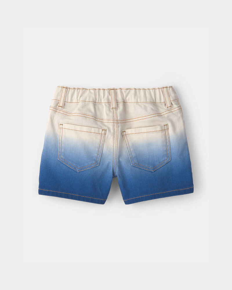 Toddler Girl Ombre Twill Shorts - Blue/Ivory, image 2 of 4 slides