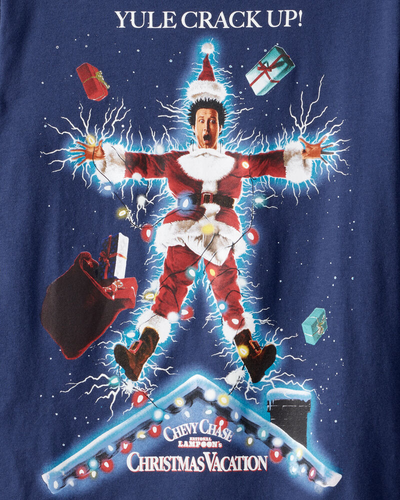 Boys Glow-In-The-Dark National Lampoon's Christmas Vacation Long-Sleeve Graphic Tee - Blue, image 2 of 2 slides