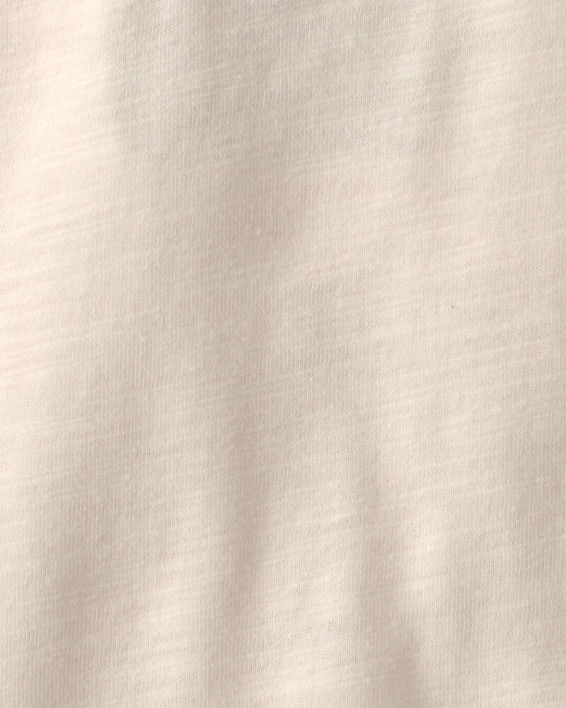 Baby Boy Henley Short-Sleeve Bodysuit - Cream/Brown, image 2 of 3 slides