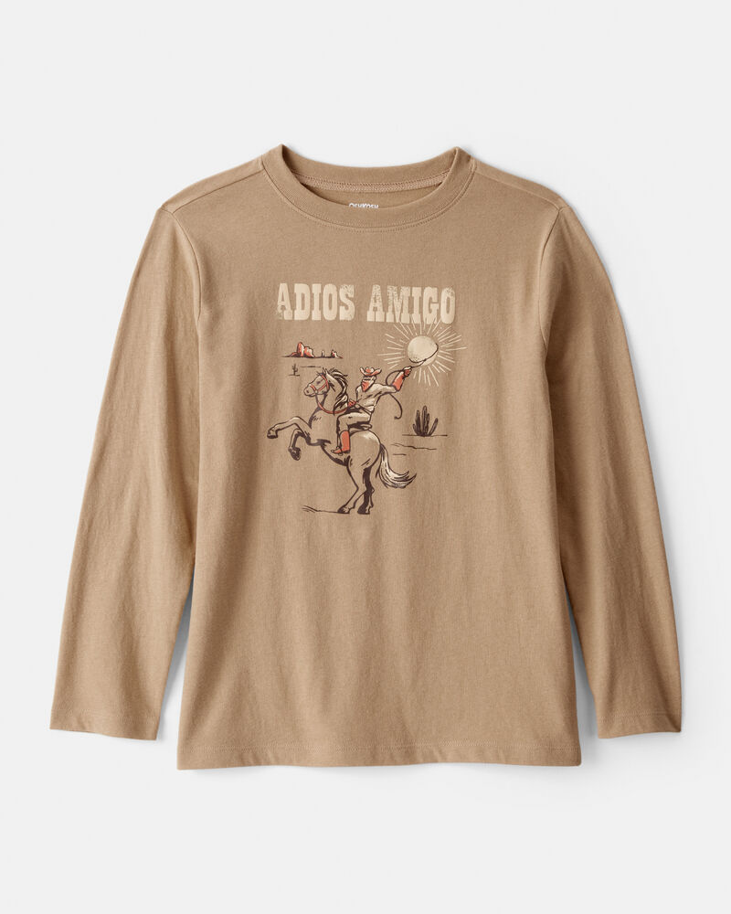 Boys Western Long-Sleeve Graphic Tee - Brown, image 1 of 3 slides