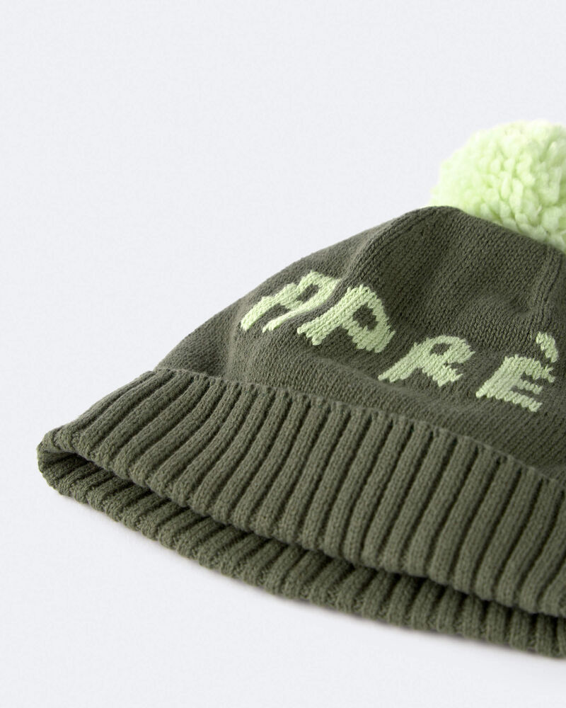 Toddler Apr&egrave;s Pom Pom Beanie - Olive, image 7 of 7 slides