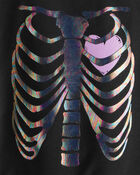 Girls Metallic Skeleton Pullover Sweatshirt - Black, image 2 of 3 slides