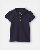 Toddler Girl 2-Pack Uniform Polo Shirts - Navy, image 2 of 3 slides