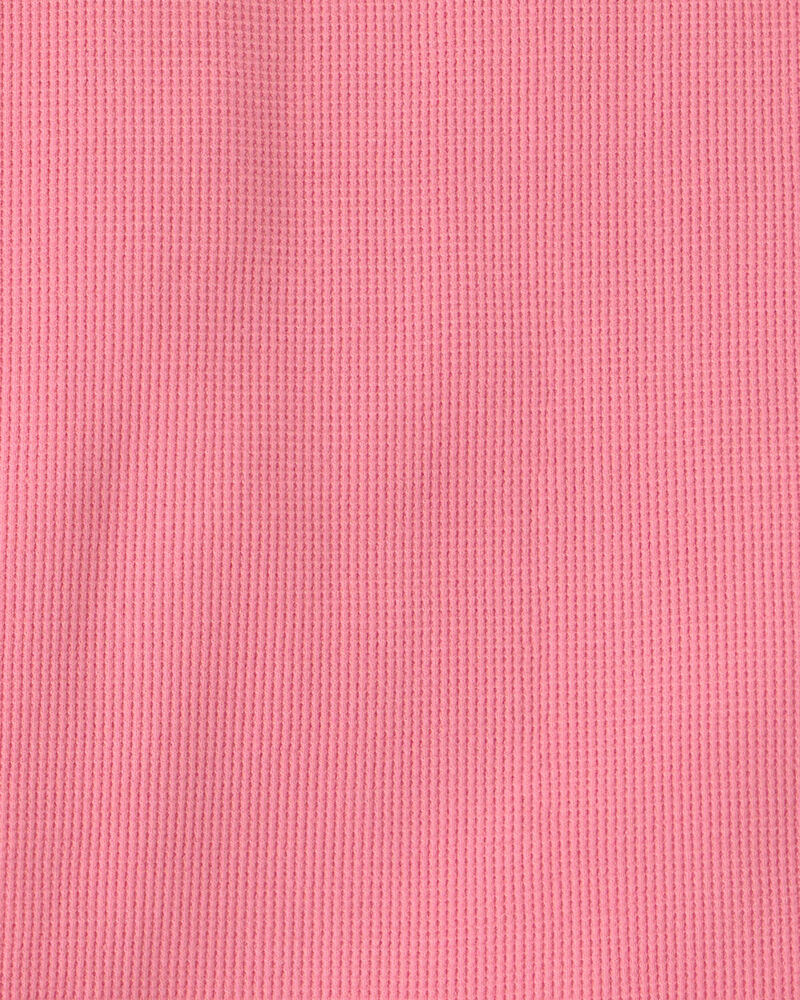 Girls 2-Piece Organic Cotton Waffle Knit Top & Short Set, image 4 of 5 slides