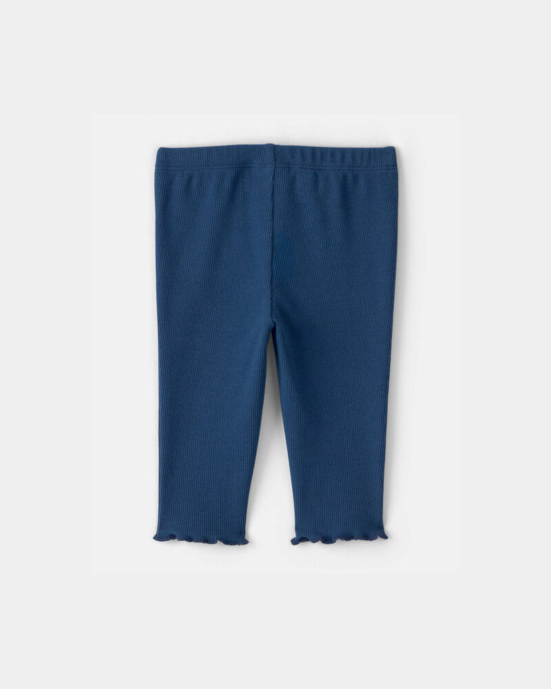 Baby Girl Rib Pants - Navy Blue, image 2 of 4 slides