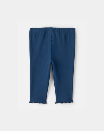Baby Girl Rib Pants - Navy Blue, 