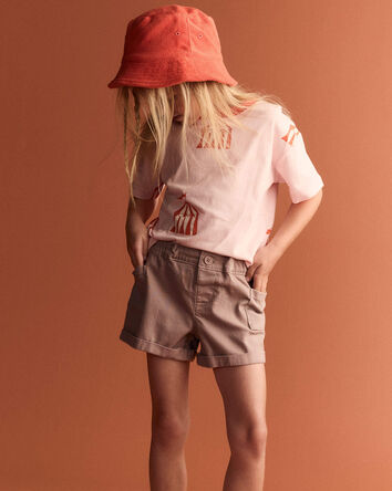 Toddler Girl Mom Shorts - Mauve, 