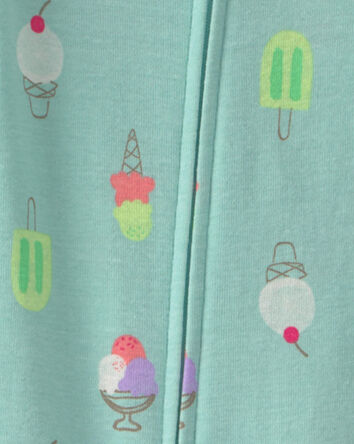 Toddler Girl Popsicle 100% Cotton 1-Piece Pajama - Blue, 