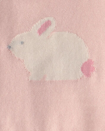 Baby Girl 2-Piece Bunny Short-Sleeve Sweater Top & Short Set - Pink, 