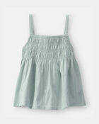 Girls Smocked Tank Top - Green, image 1 of 4 slides