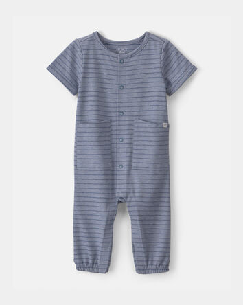 Baby Boy Striped Jumpsuit - Blue, 