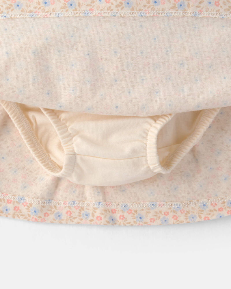 Baby Girl 2-Piece Floral French Terry Top & Skort Set - Cream, image 2 of 6 slides