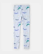 Boys Whale PurelySoft Short-Sleeve Snug Fit 2-Piece Pajama Set - Blue, image 2 of 7 slides