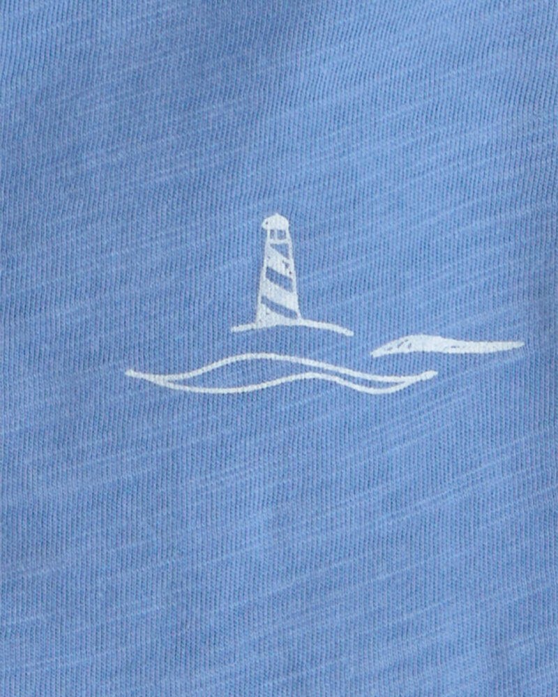 Baby Boy 2-Piece Sailboat Top & Short Set - Blue, image 2 of 3 slides
