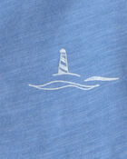 Baby Boy 2-Piece Sailboat Top & Short Set - Blue, image 2 of 3 slides