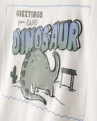 Toddler Boy 2-Piece Dinosaur Long-Sleeve Graphic Tee & Jogger Set - Cream/Blue, image 3 of 7 slides