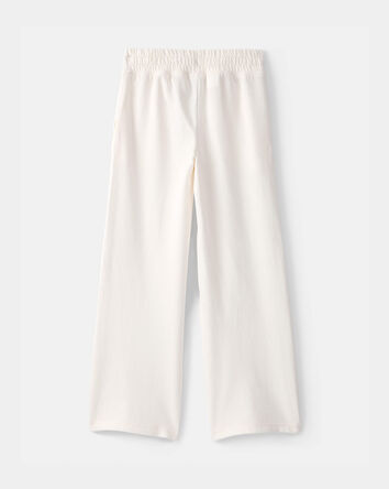Girls French Terry Wide-Leg Pants - Cream, 