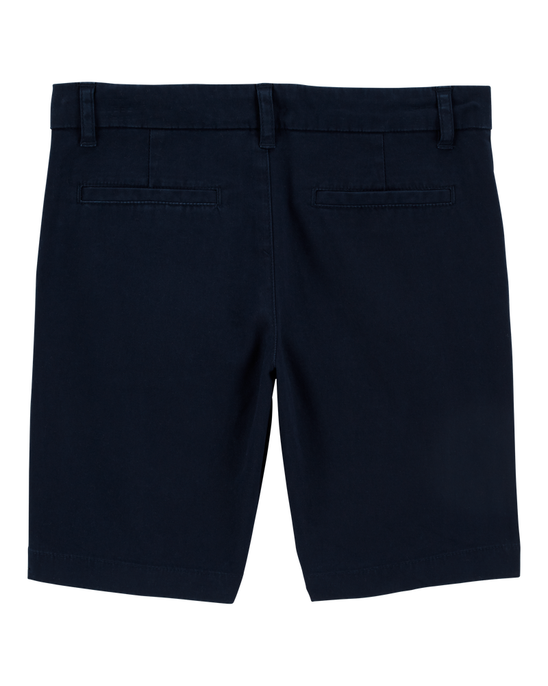 Girls Stretch Chino Shorts - Navy, image 2 of 4 slides