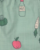 Toddler Boy Veggie Fruit Shorts - Green, image 3 of 4 slides