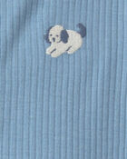 Baby Boy Dog Cotton 2-Way Zip Sleep & Play Pajamas - Blue, image 2 of 4 slides
