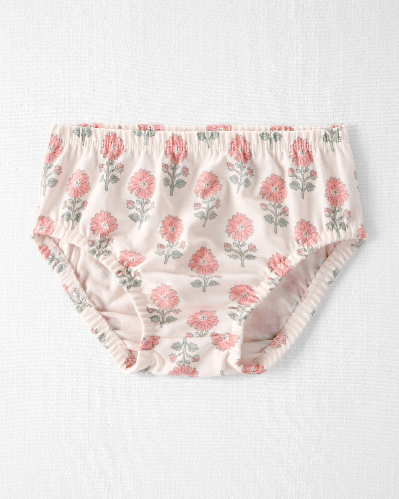 Baby Girl Organic Cotton Tiered Dress in Rosebud Petal Print , image 3 of 6 slides