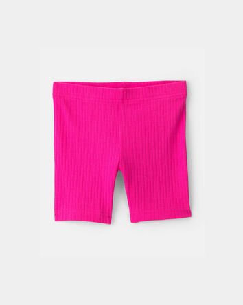 Toddler Girl Ribbed Bike Shorts - Pink, 