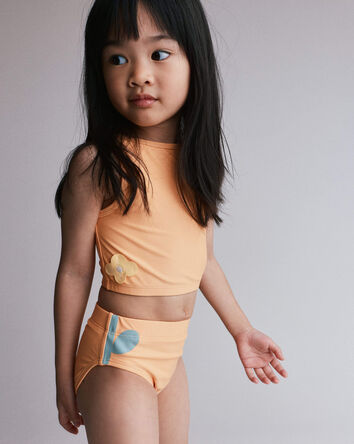 Toddler Girl Floral Tankini Set - Orange, 